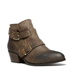 Ripleyy Green/Grey Leather Steve Madden Booties